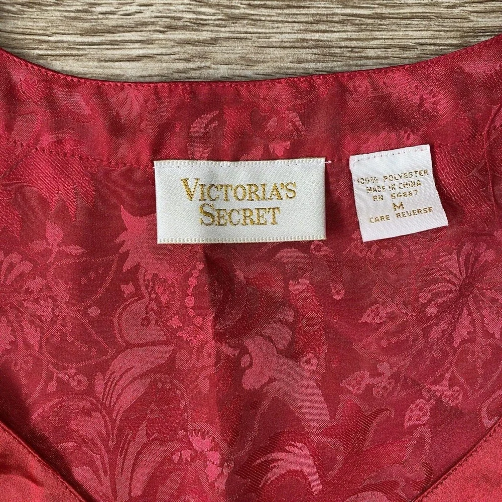 Vintage Victoria’s Secret Red Satin Pajama Top Size Medium